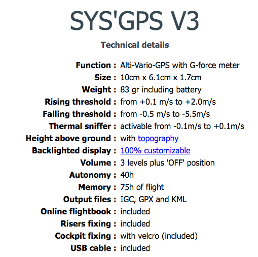 Thumbnail: Syride SYS'GPS V3