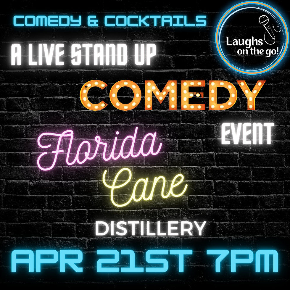 Comedy and Cocktails at Florida CANE Distillery - Live Stand Up Comedy Event!