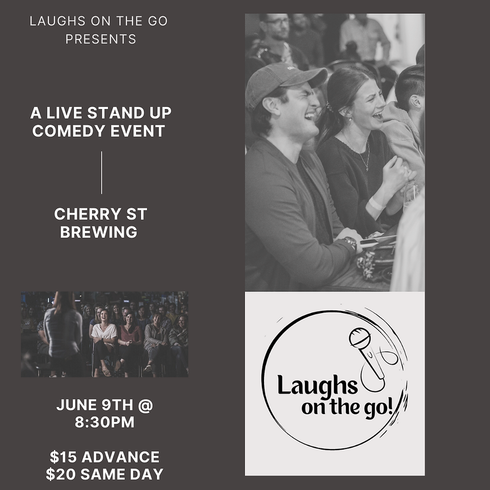 Laughs on the Go at Cherry St Brewing; A Live Stand Up Comedy Event
