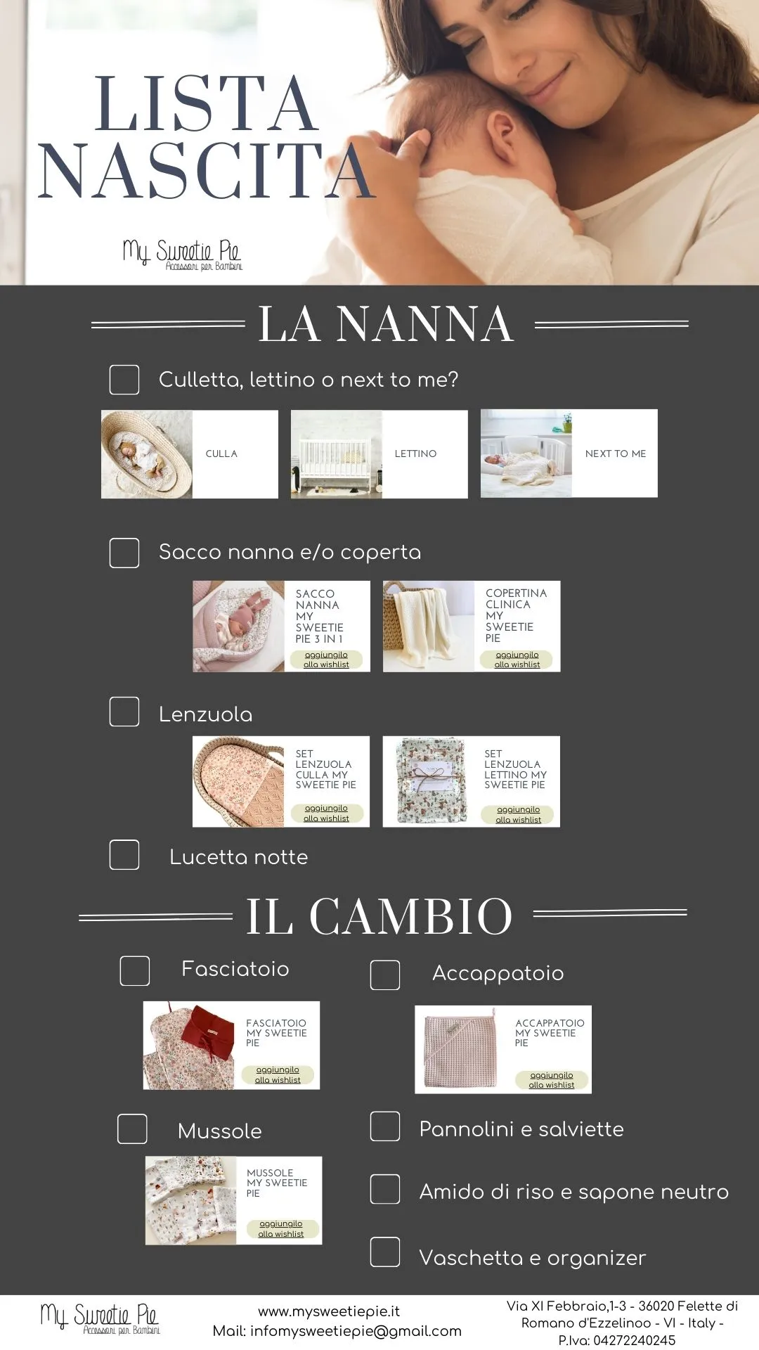 lista nascita neonato checklist