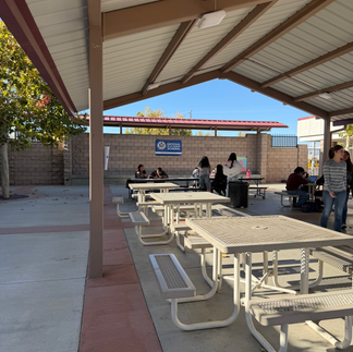 Working on a project outside of the classroom.