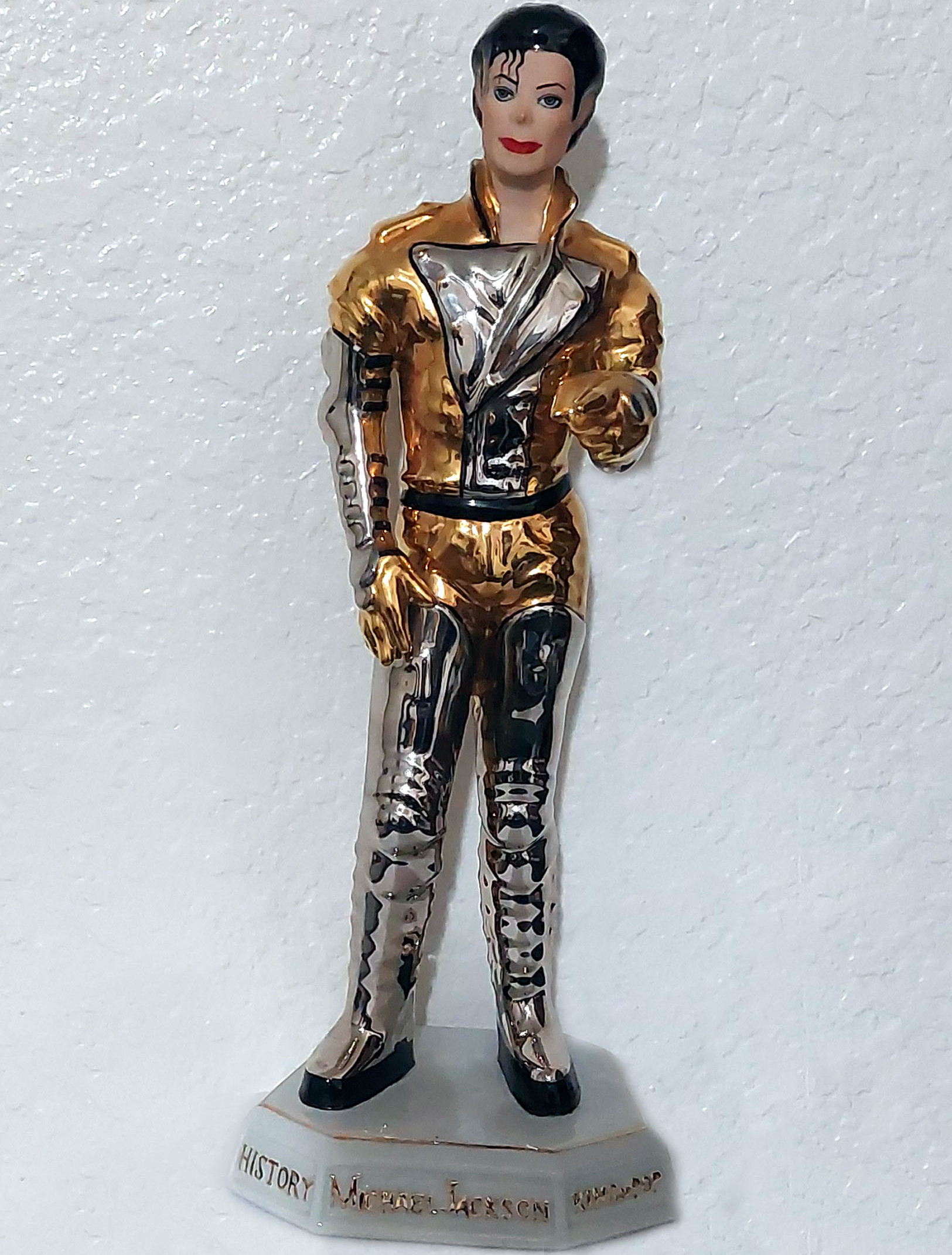 Rare Michael Jackson Porcelain History Gold & Chrome Statute No. 901/1000