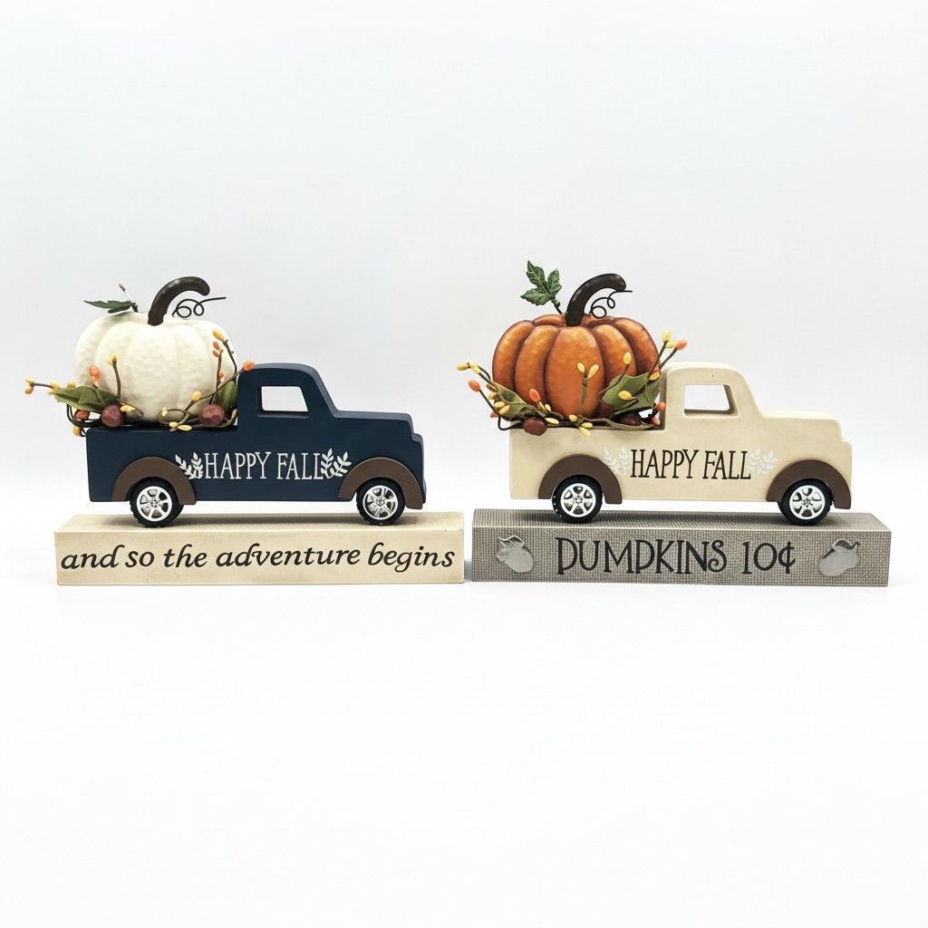 Vintage Harvest Pumpkin Truck Decor