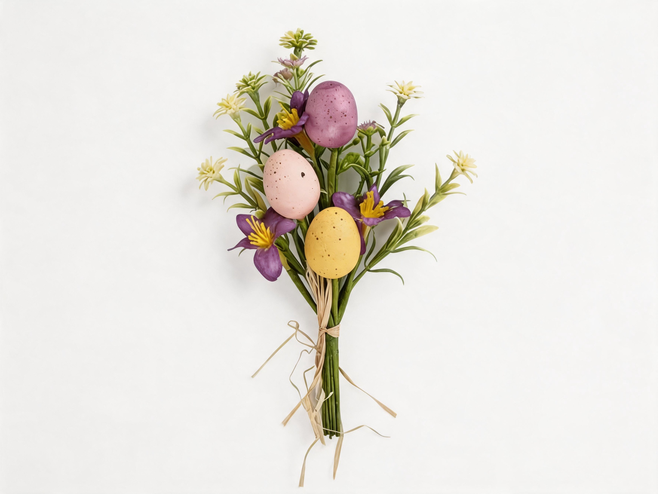 Mixed Easter Egg & Purple Blossom Bouquet