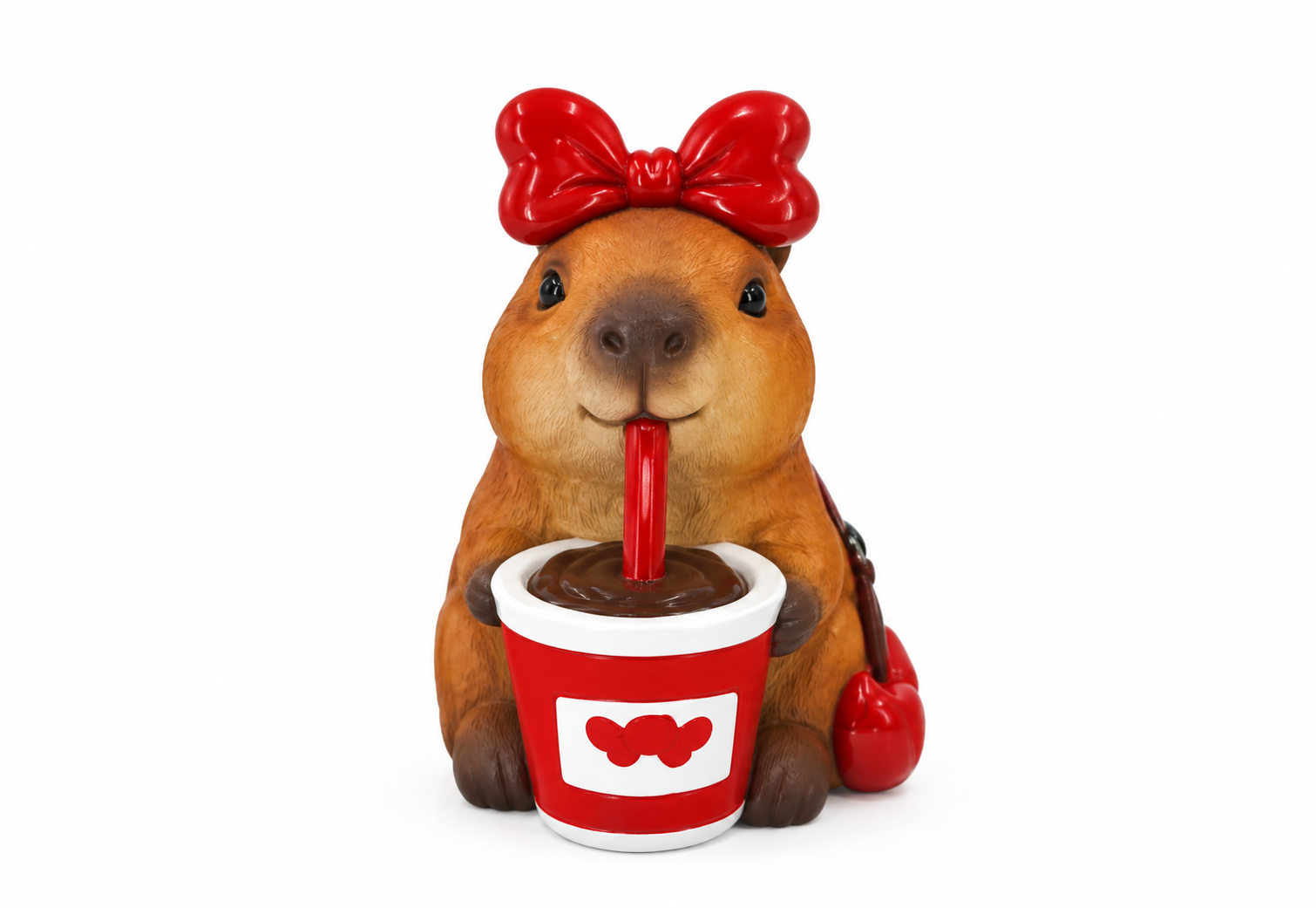 Valentine Capybara with Love Drink Decoration