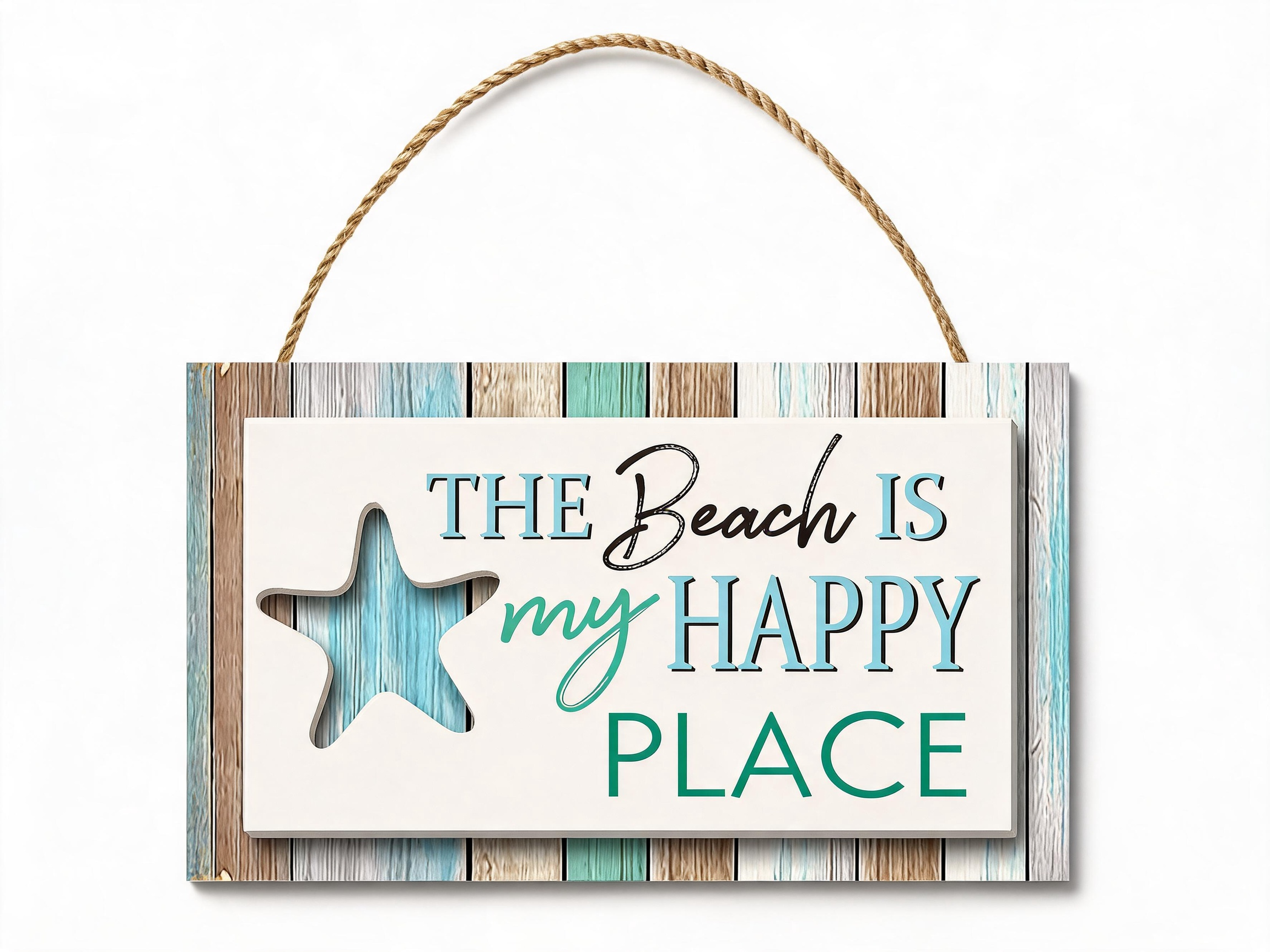 The Beach is My Happy Place Wall Sign
