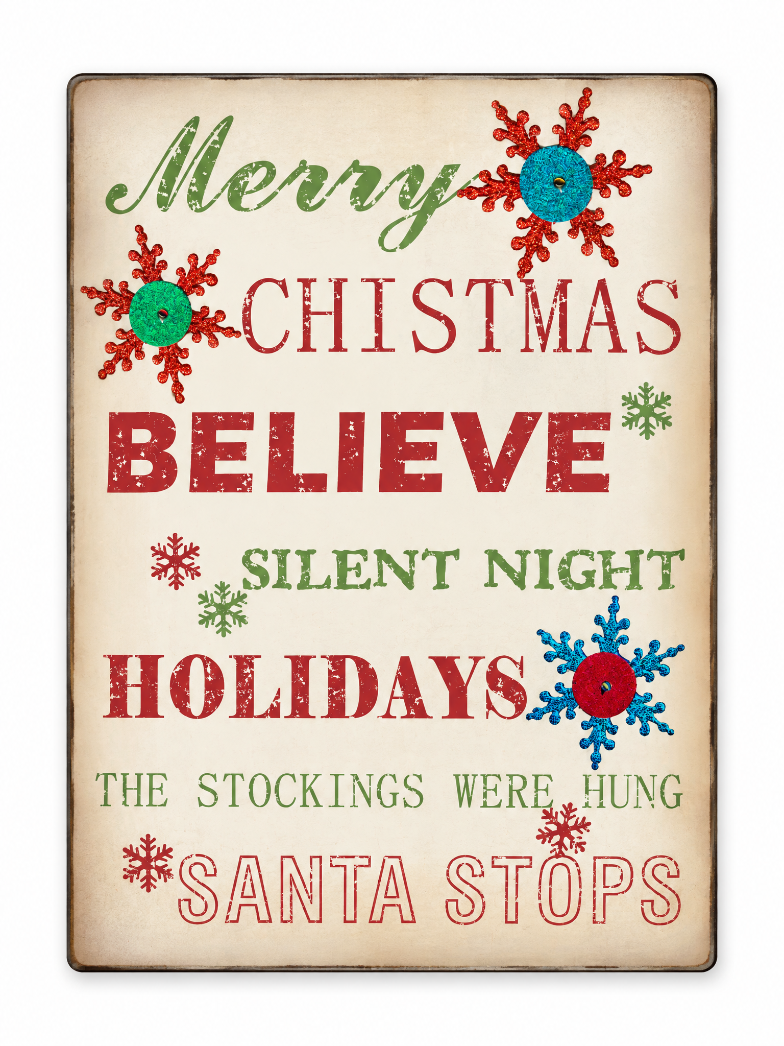 Vintage Christmas Sentiment Wall Art