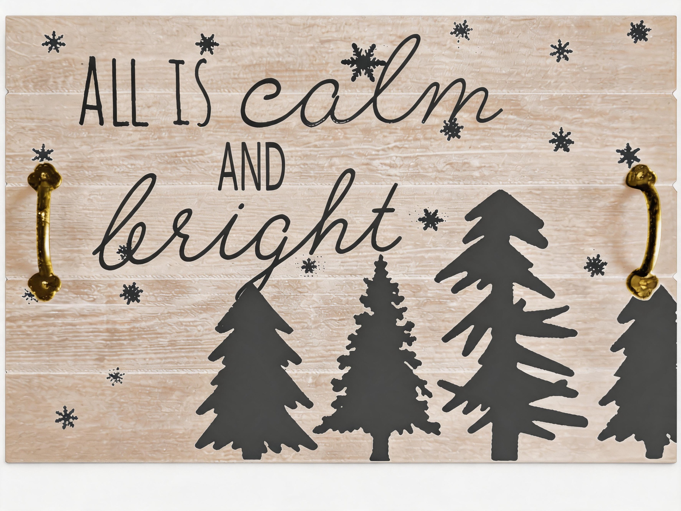 All Is Calm Christmas Tree Wall Art/Tray