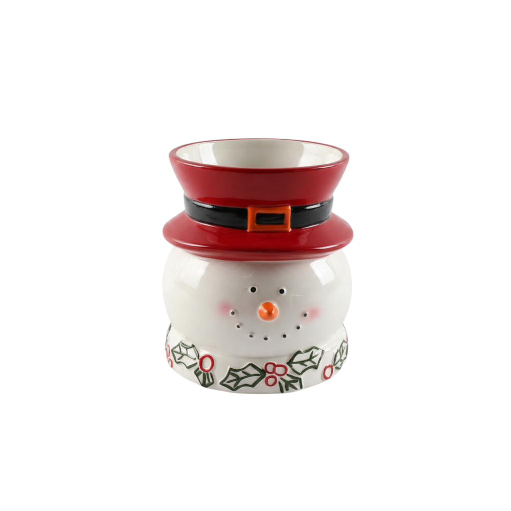 Christmas Snowman Ceramic Planter