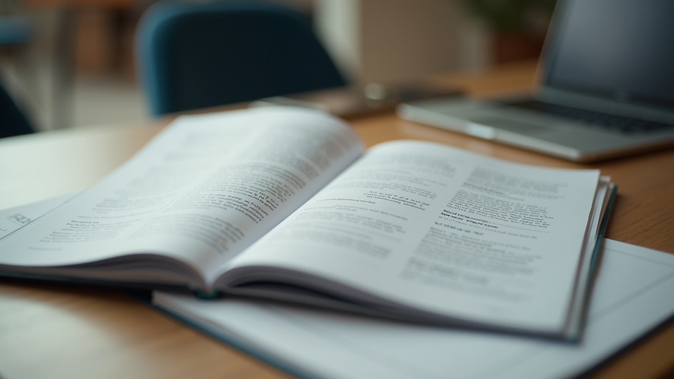 Close-up view of a college brochure spread out on a table