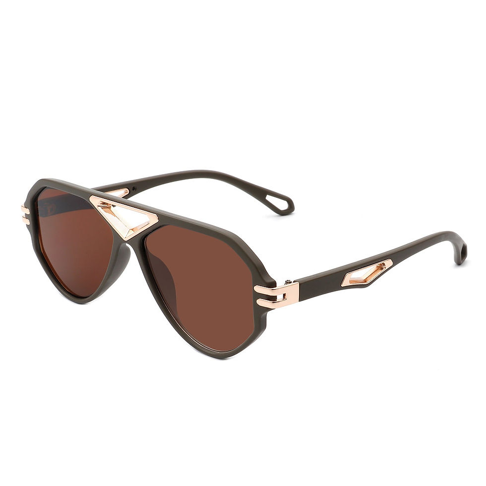 Miniatura: Unityth - Geometric Retro Round Vintage Fashion Aviator Sunglasses