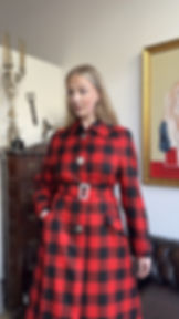 Scarlet Check Trench Coat