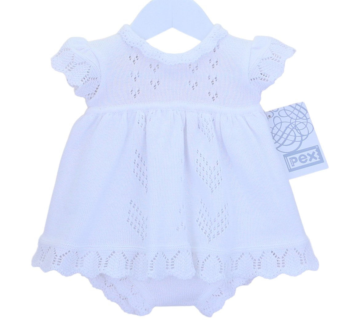 White Knit 2 Piece Dress & Pants