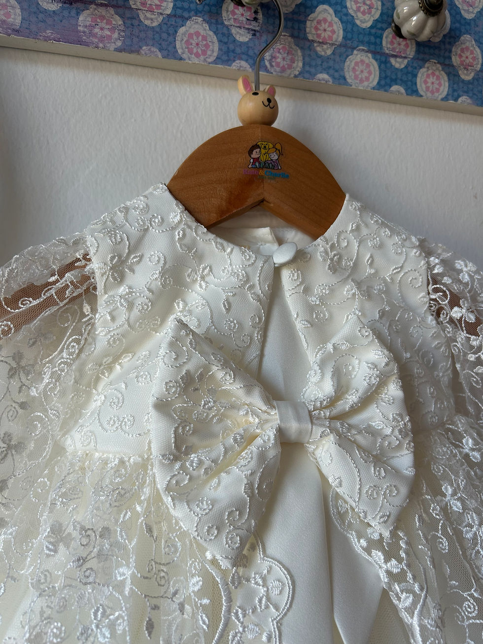 Thumbnail: Ivory Dress, Lace Coat and Headband