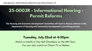 Hearings This Week on the Permit Office & Older Adult Assistance Programs