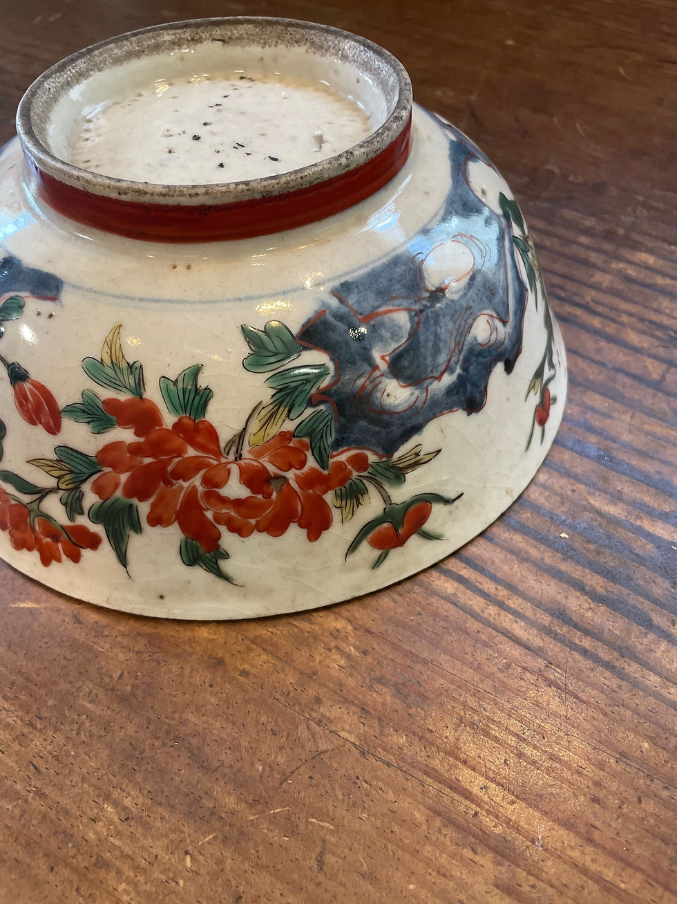 古九谷　若杉窯　染付　左若　鑑賞陶器　古染付　アンティーク九谷焼　蔵出し　１客 P_ce07ca9f-07d7-46e4-a646-