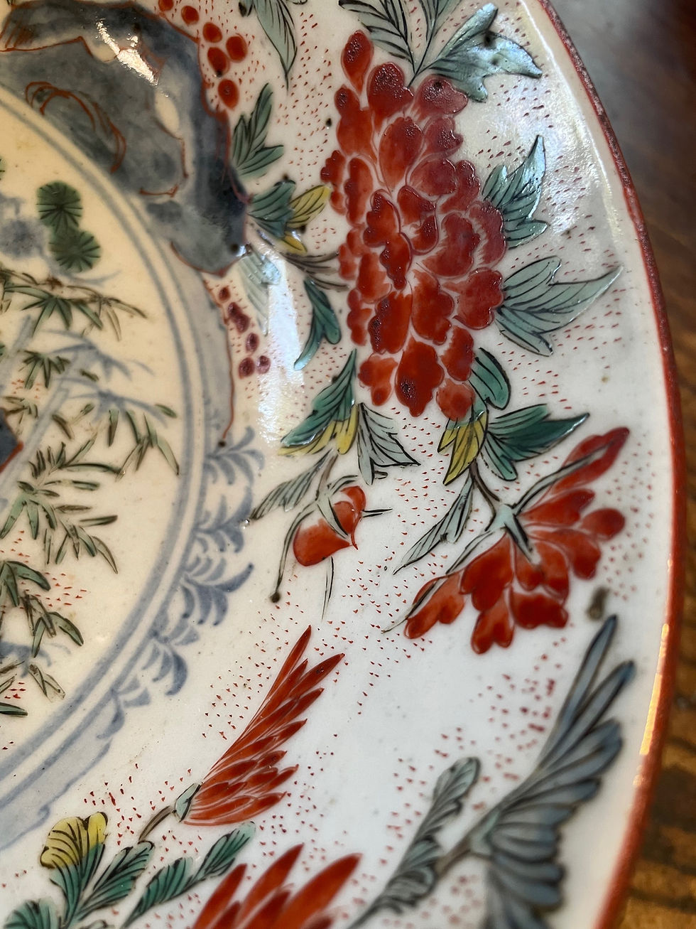 サムネイル： 若杉窯　再興九谷　色絵草花文鉢