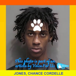 CHANCE CORDELLE JONES arrested for locking a severely malnourished puppy in a garage without food, water or light, resulting in the puppy’s death  