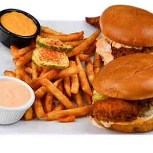 #2 - 2 Chicken Sandos with fries