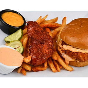 #4 - 1 Chicken Tender + 1 Chicken Sando + Fries