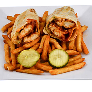 # 12 - Shrimp Wrap with fries (Seafood)