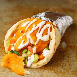 fish gyro on pita