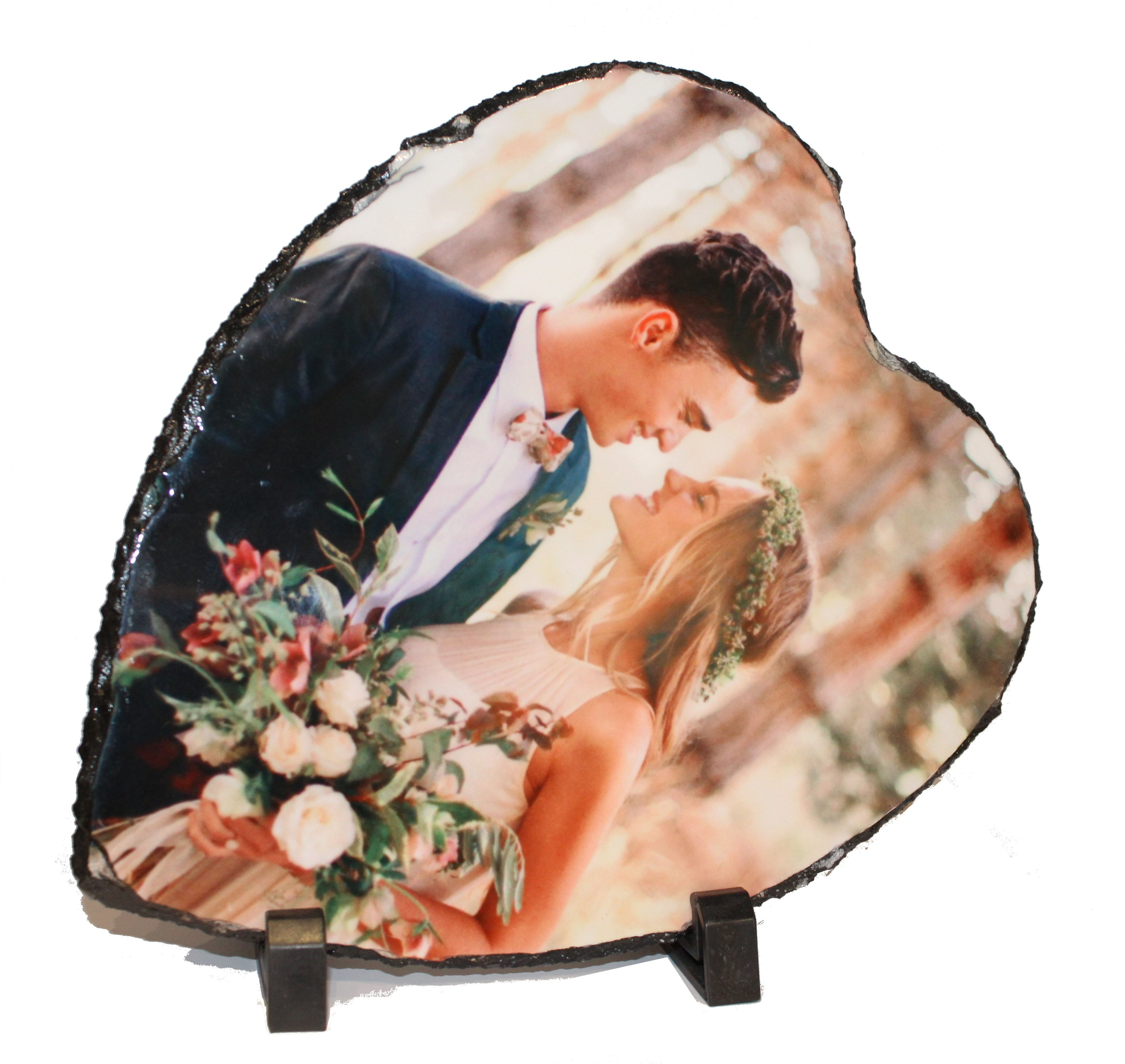 אבן בזלת לב בהדפסה אישית