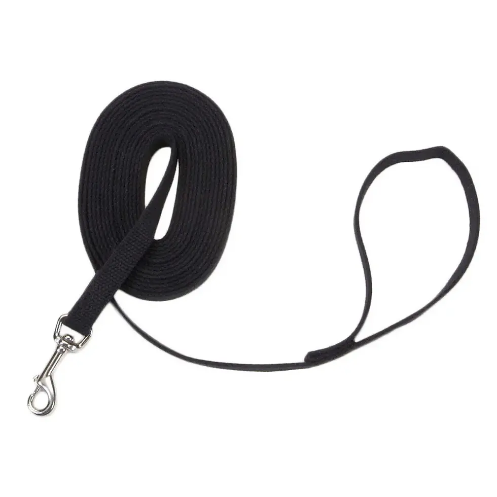 Train Right Cotton Web Training Leash 30ft Black 5/8″ x 30ft