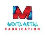 Mentl Metal Fabrication logo. Red, Blue and black 'M' that looks metal, with the subtext "Mentl Metal Fabrication"