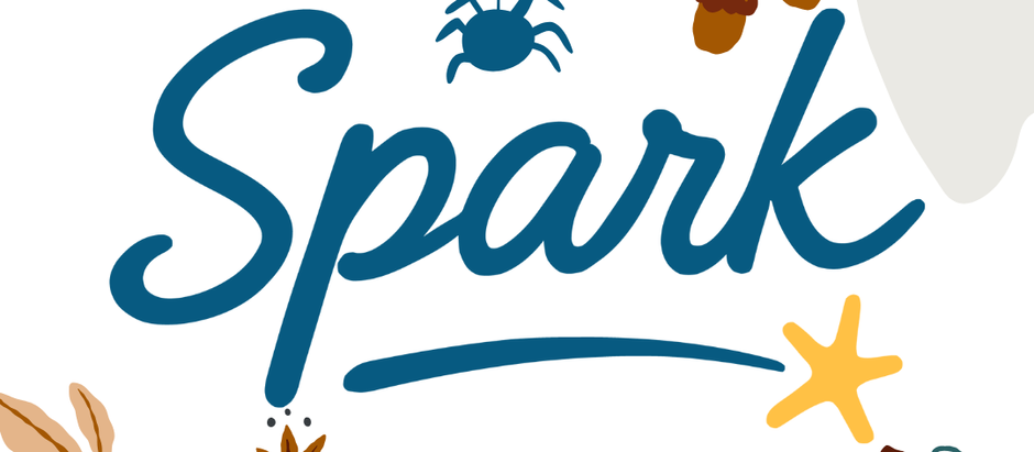 "Spark" Logo with autumn leaves, bats, spider, ghost, acorns, pumpkin pie, and pumpkin spice coffee. Logo: North Kitsap Schools Foundation.
