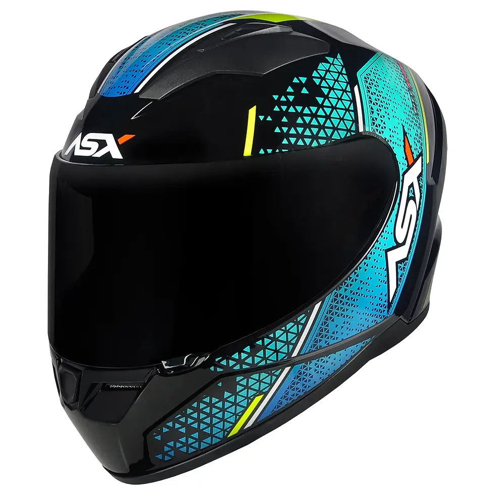 Miniatura: CAPACETE ASX CITY STORM BRILHO PRETO/TIFANNY/AMARELO