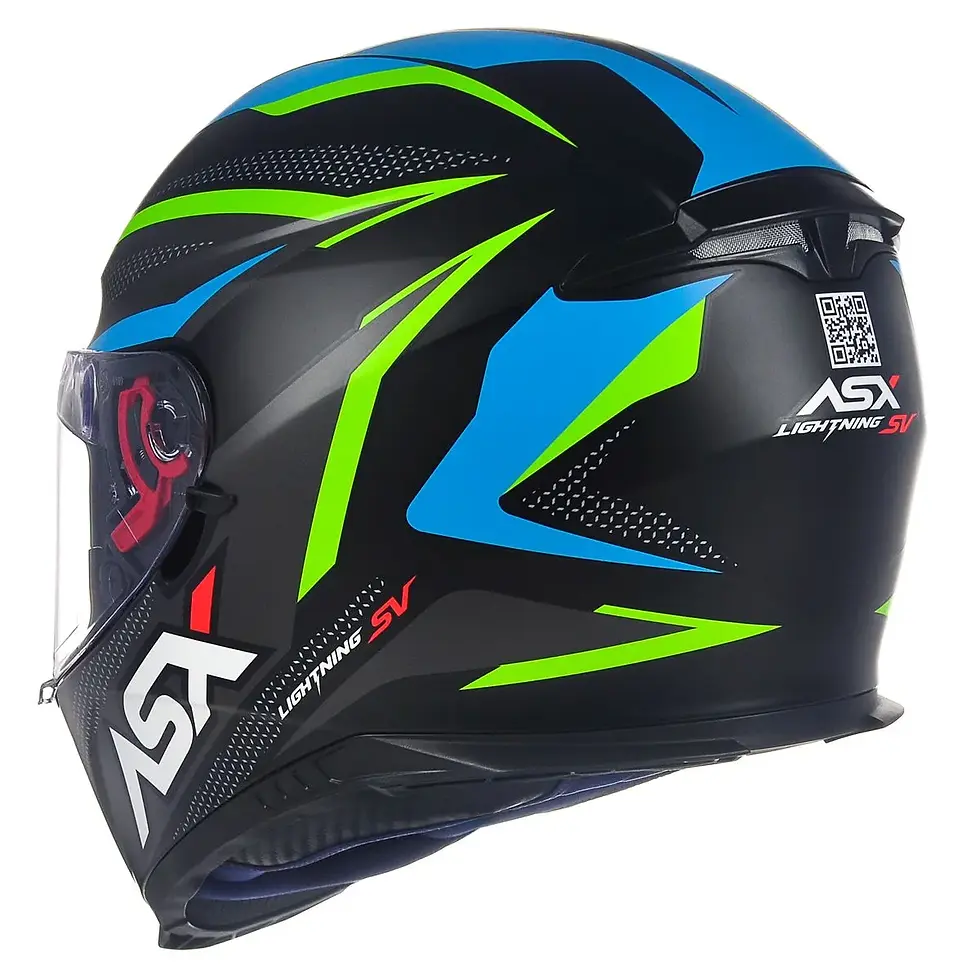 Miniatura: CAPACETE ASX EAGLE SV LIGHTNING FOSCO PRETO/GRAFITE/AZUL