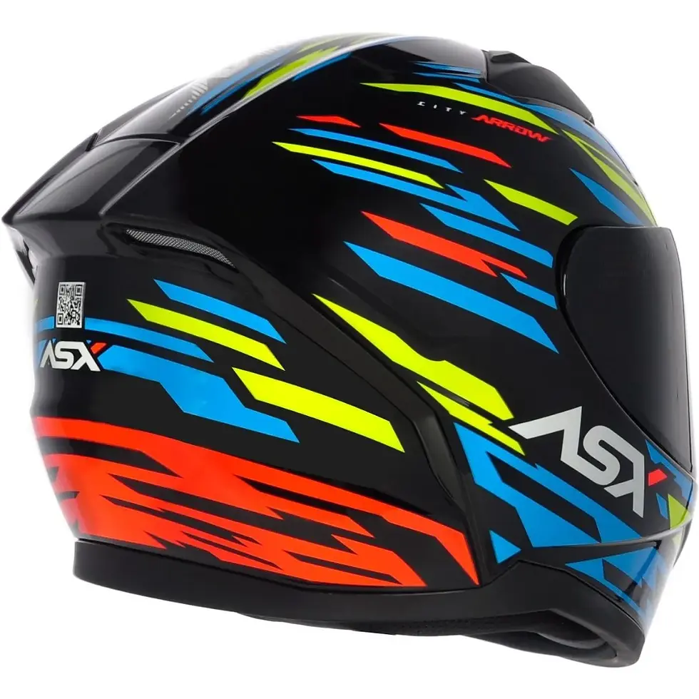 Miniatura: CAPACETE ASX CITY ARROW- PRETO/AZUL/AMARELO