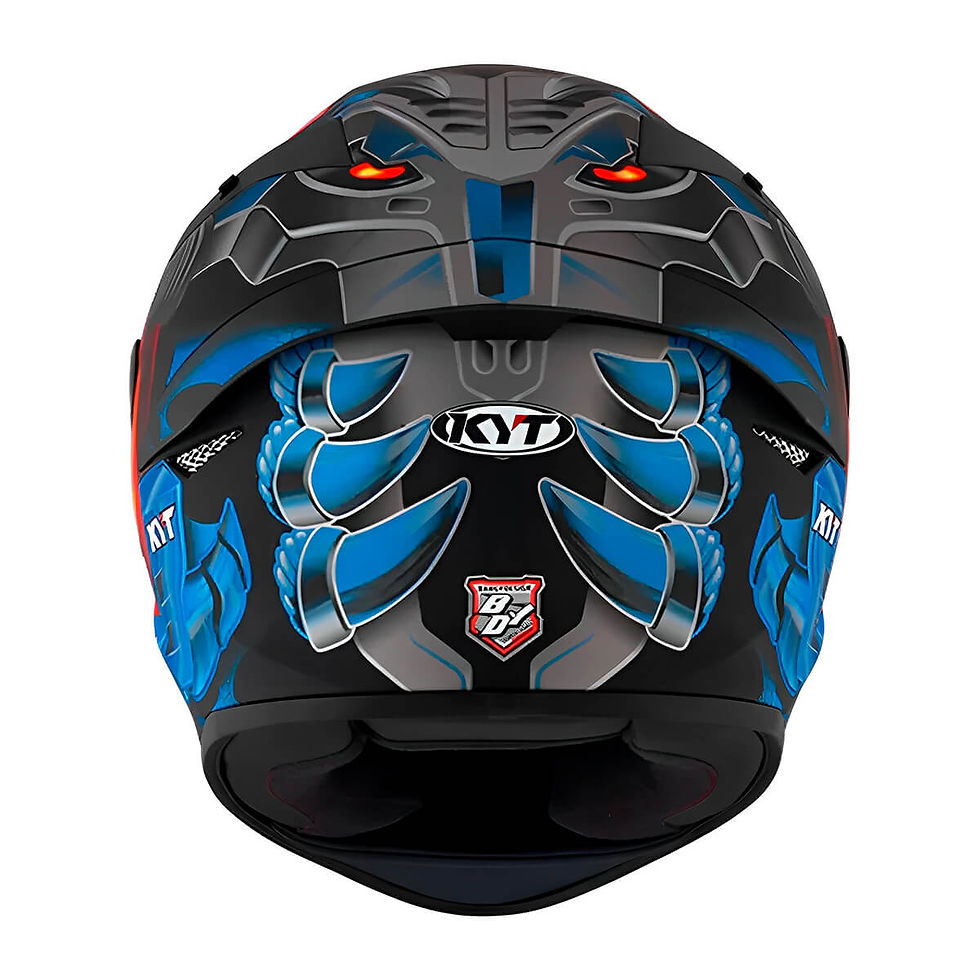 Miniatura: Capacete KYT TT Course Magnet - Azul/Laranja