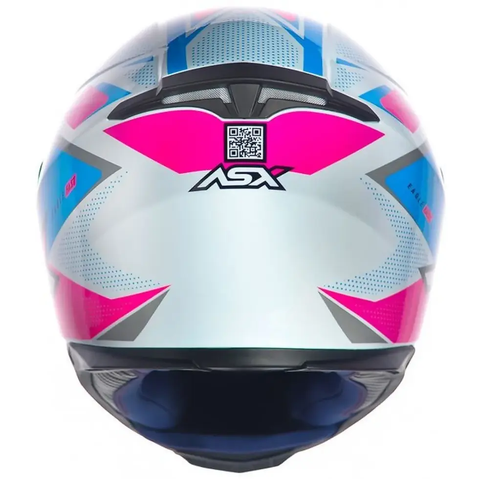 Miniatura: Capacete ASX Eagle Fast - Branco/Azul/Rosa