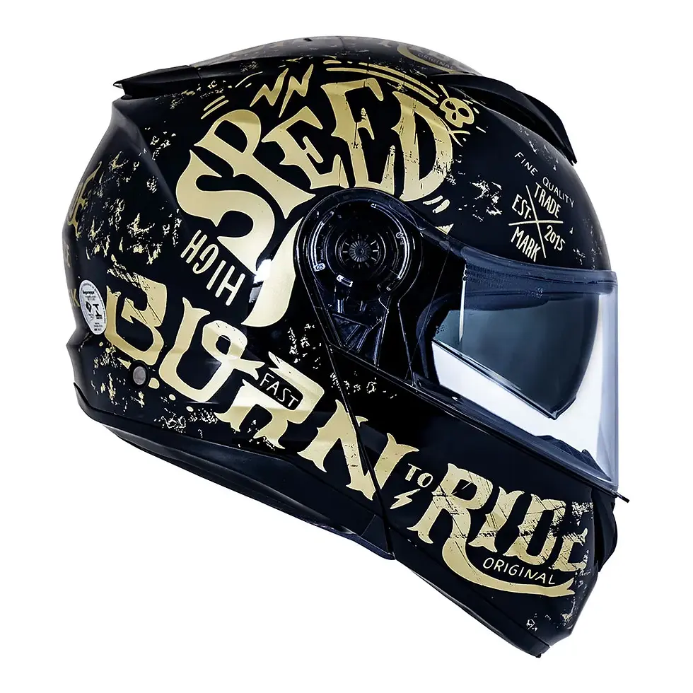 CAPACETE NORISK FORCE BORN TO RIDE DOURADO