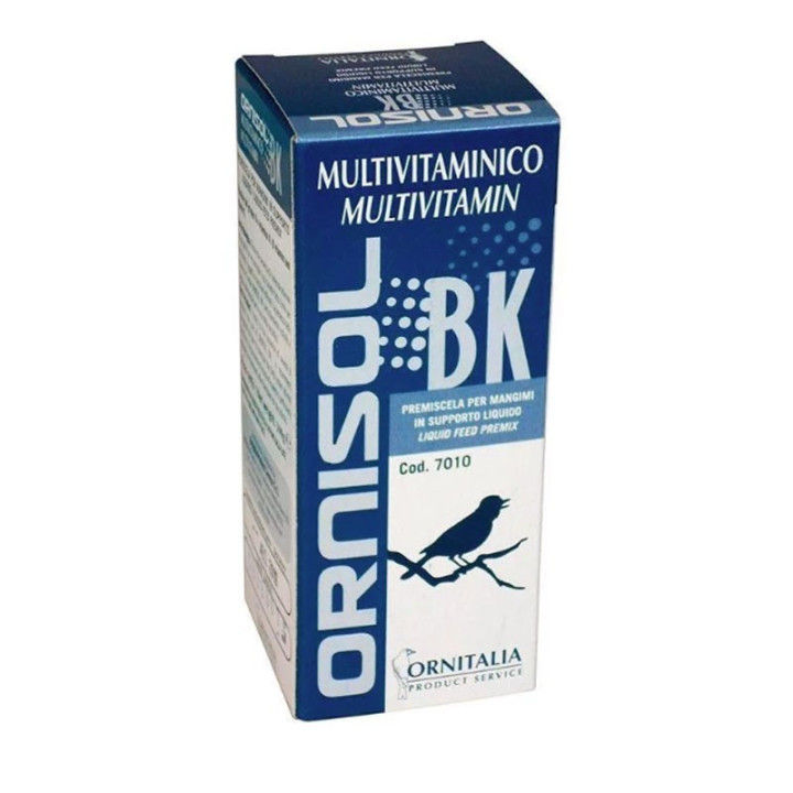 Miniatura: Frasco de Ornisol BK en formato de 100, suplemento líquido para aves diseñado para apoyar el sistema inmunitario