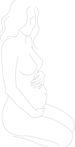 Pregnant woman holding belly outline drawing