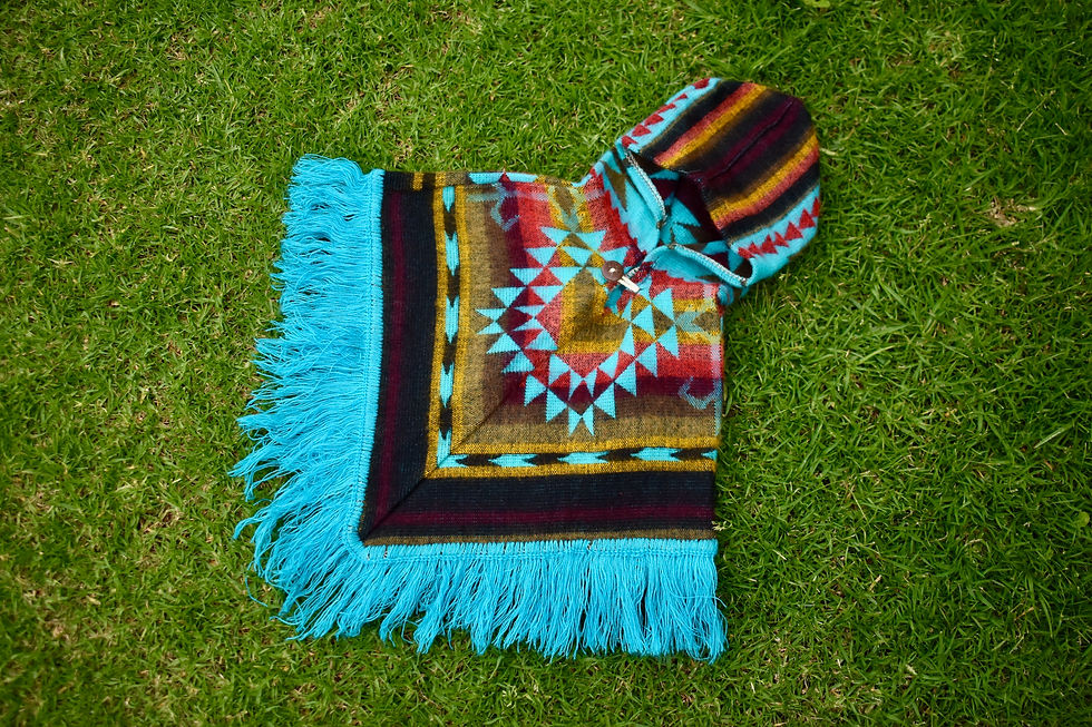 Thumbnail: Yasuni Baby Diamond Shape Alpaca Wool Poncho with Hood