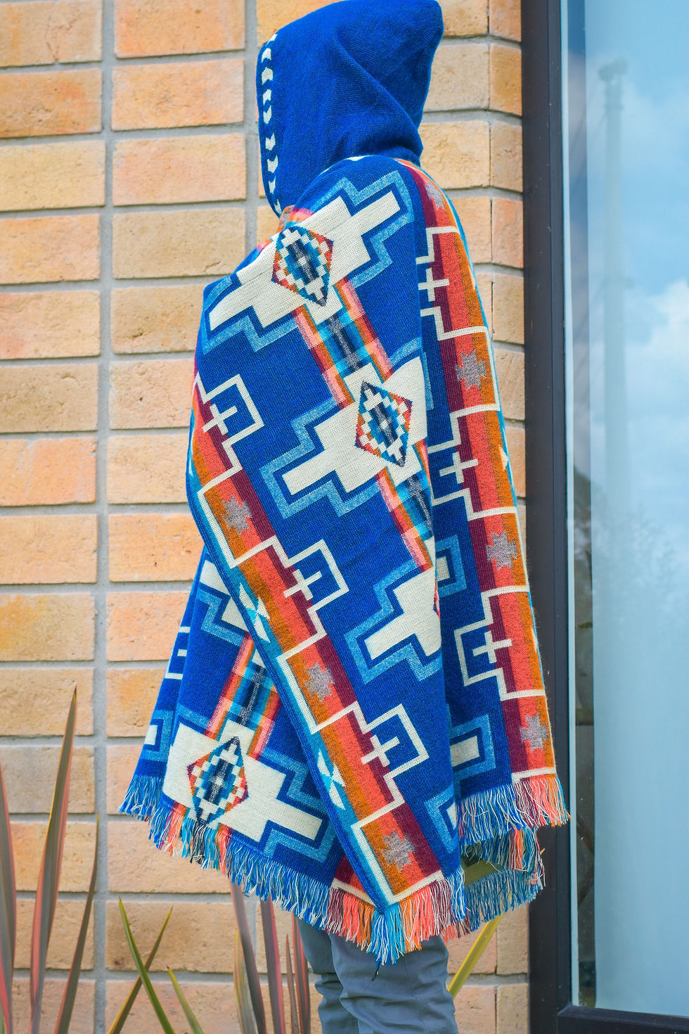 Thumbnail: Tahuan Boho Alpaca Wool Poncho with Hood - Unisex