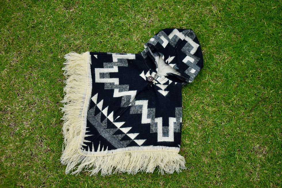 Thumbnail: Saraguro Baby Poncho With Hood | Alpaca Wool | Diamond Shape