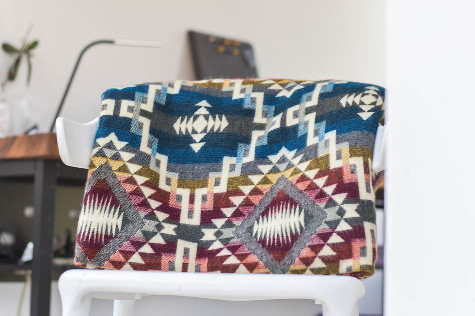 Thumbnail: Blue queen size alpaca wool blanket bed throw xmas gift Cañar