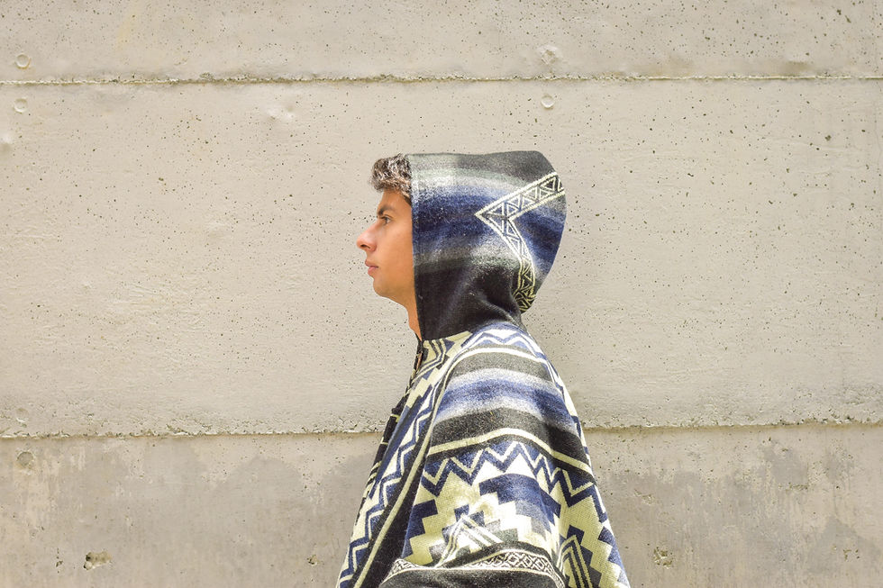 Thumbnail: Pichincha Boho Alpaca Wool Poncho with Hood - Unisex
