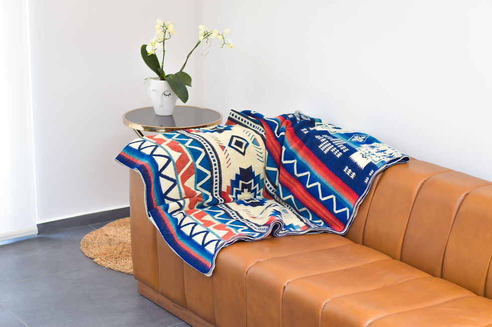 Thumbnail: Blue queen size alpaca wool blanket bed throw xmas gift Puyo