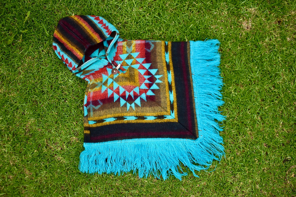 Thumbnail: Yasuni Baby Diamond Shape Alpaca Wool Poncho with Hood