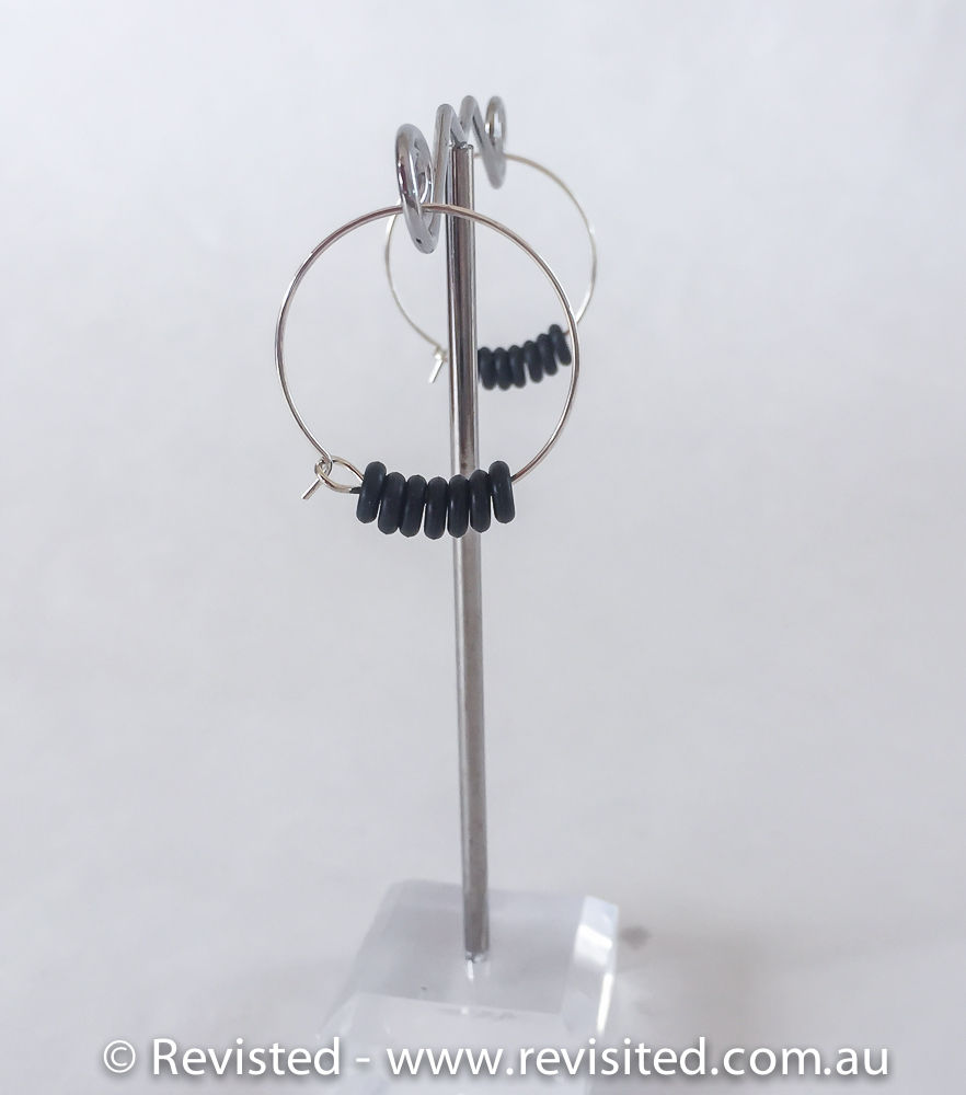 Thumbnail: Long Black XL "O" Ring Necklace