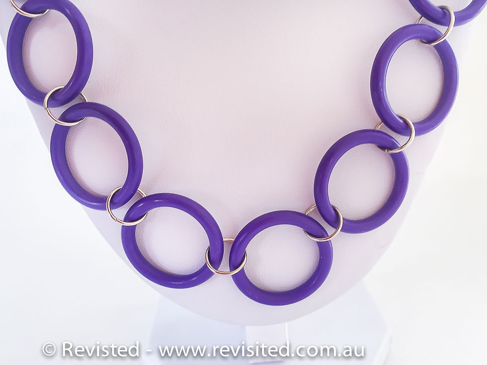 Thumbnail: Rubber O Ring Earrings - Purple