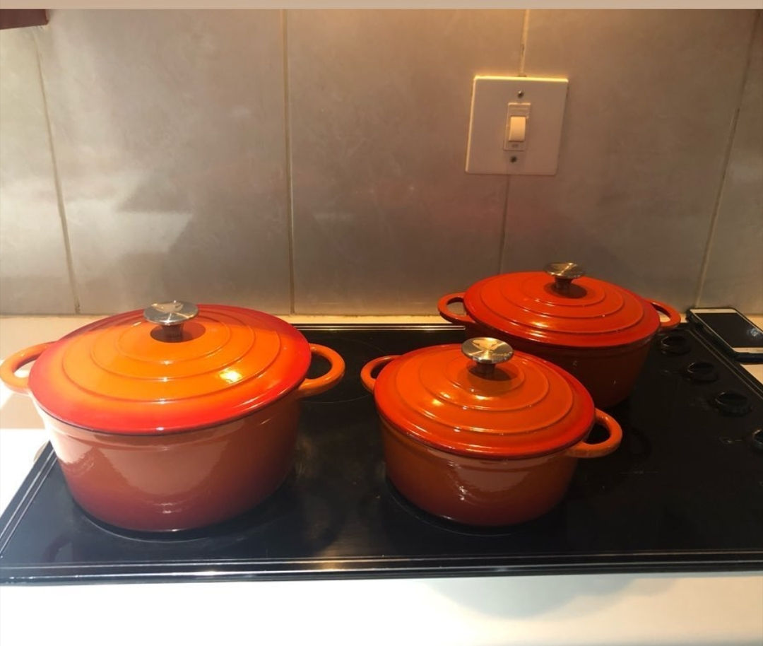 Orange Cast Iron Pots