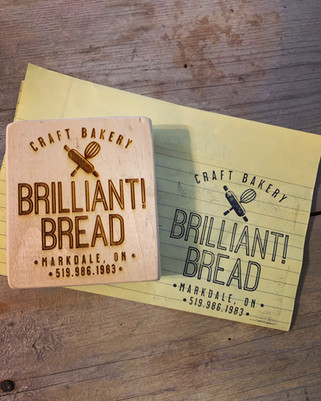 Finished Custom Rubber Stamp for Brilliant Bread