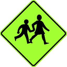 New_Zealand_road_sign_W16-4_(fluorescent).gif